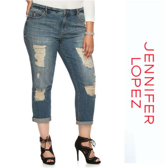 plus size ripped boyfriend jeans